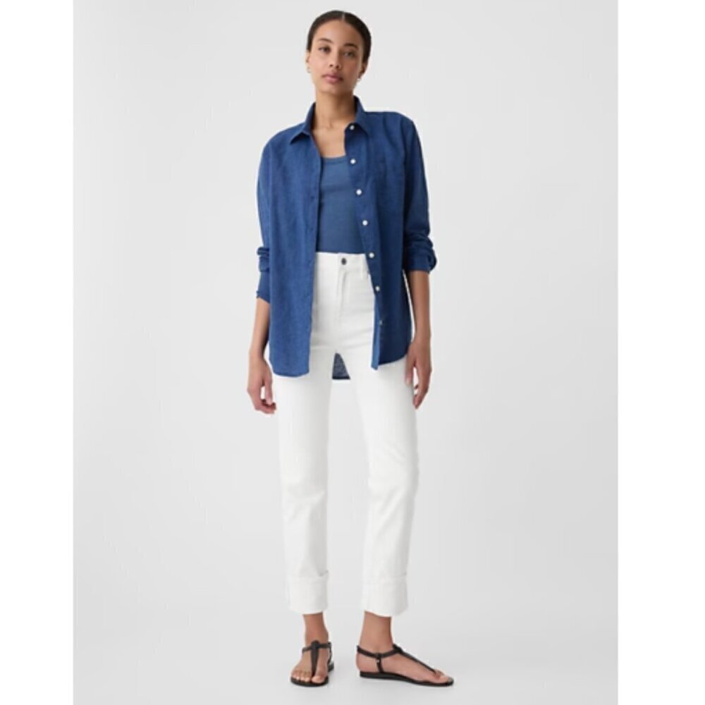 GAP 90s High Rise Straight Jeans #548301 White Size 6/28 SHORT RT$80 NWT